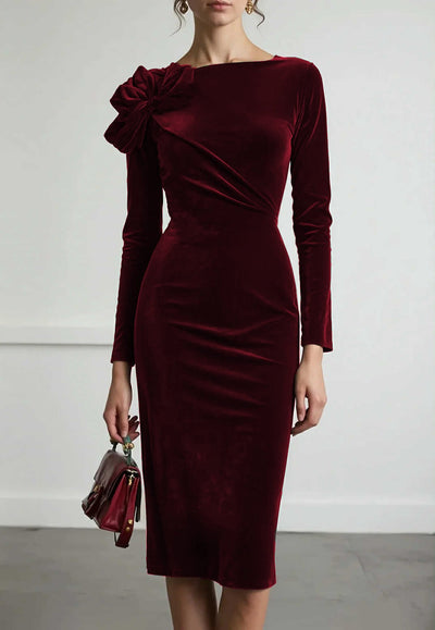 Rochia de catifea Esmeralda grena