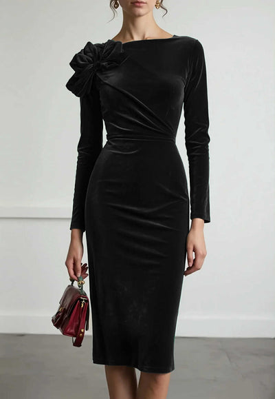 Rochia de catifea Esmeralda negru