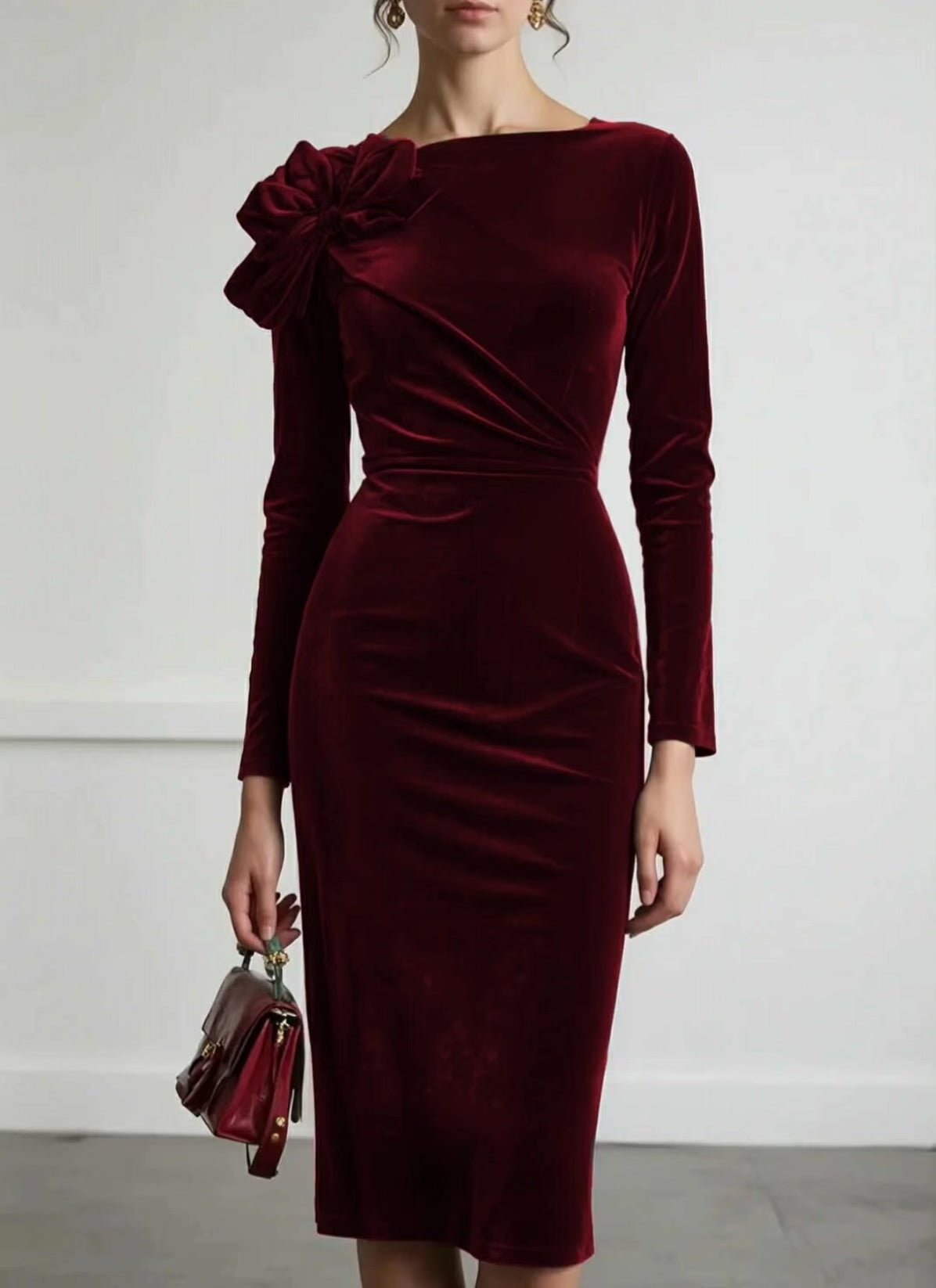 Rochia de catifea Esmeralda negru